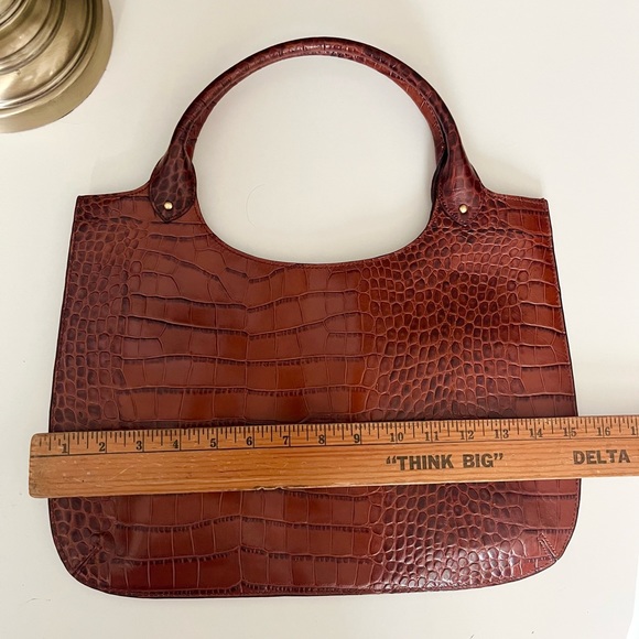 NEW Forth & Towne Anthropologie croc embossed purse handbag genuine leather - Picture 3 of 7